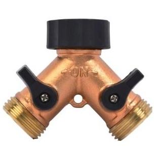 Y Hose Connector Splitter 3/4" FPT Swivel x 3/4" MPT x 3/4" MPT